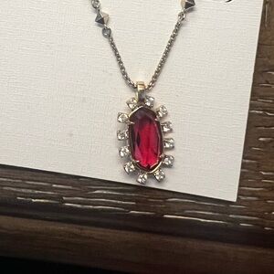 Pink and crystal gold necklace